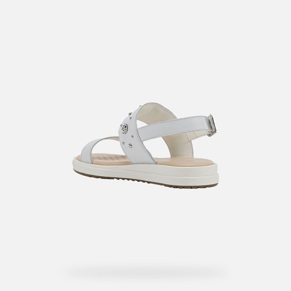 Sandalias Geox Menina Branco - Rebecca - BSIPO1482